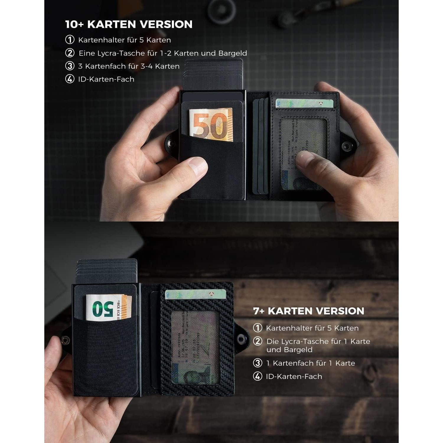 LuxusKollektion Kartenetui Airtag Kartenetui RFID Schutz Herren Geldbörse Slim Wallet Münzfach