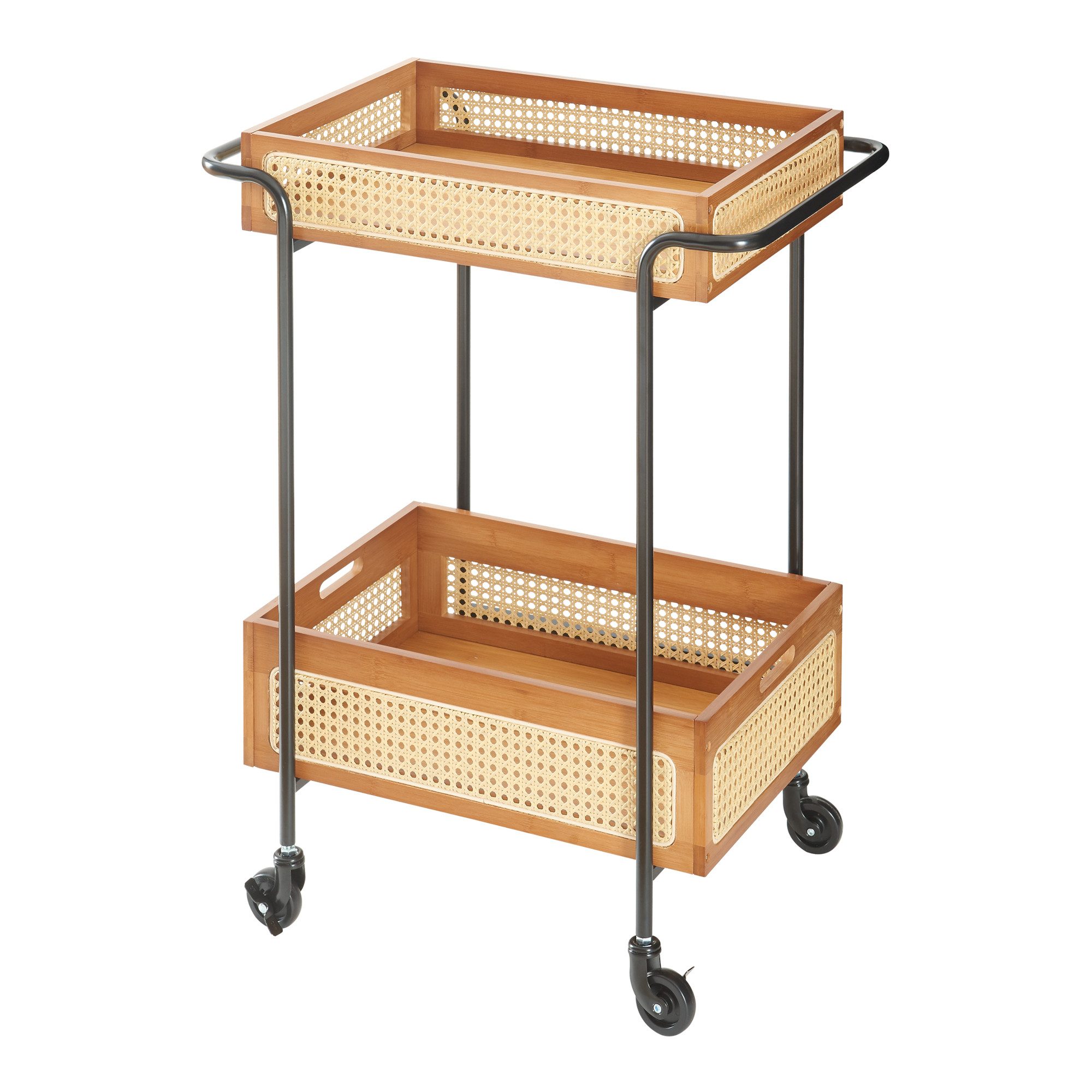 en.casa Servierwagen, »Tervola« Bambus Metall 81 günstig online kaufen