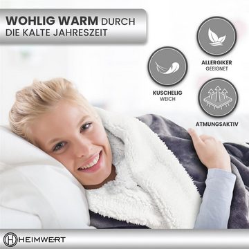 Wohndecke Decke Kuscheldecke Sherpa Wolldecke, HEIMWERT, weich