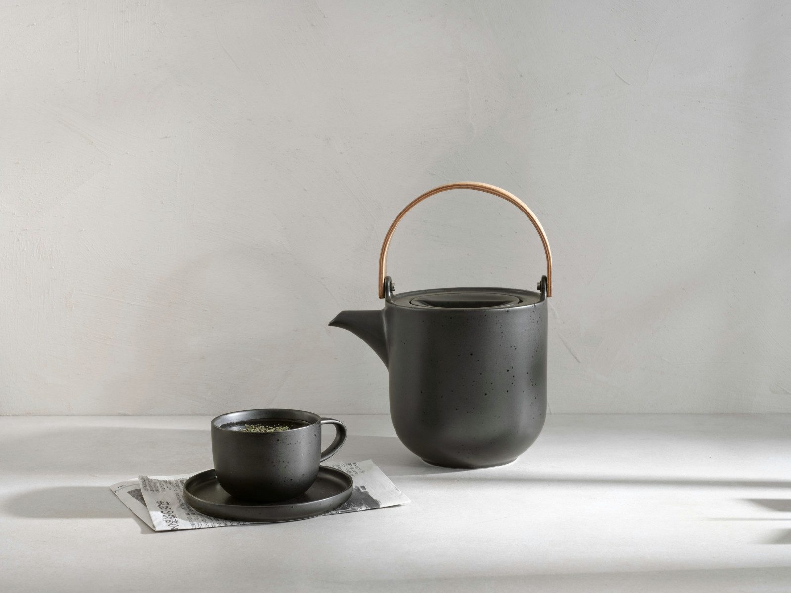 ASA SELECTION Tasse coppa Teetasse und Untertasse kuro Set 2tlg, Porzellan