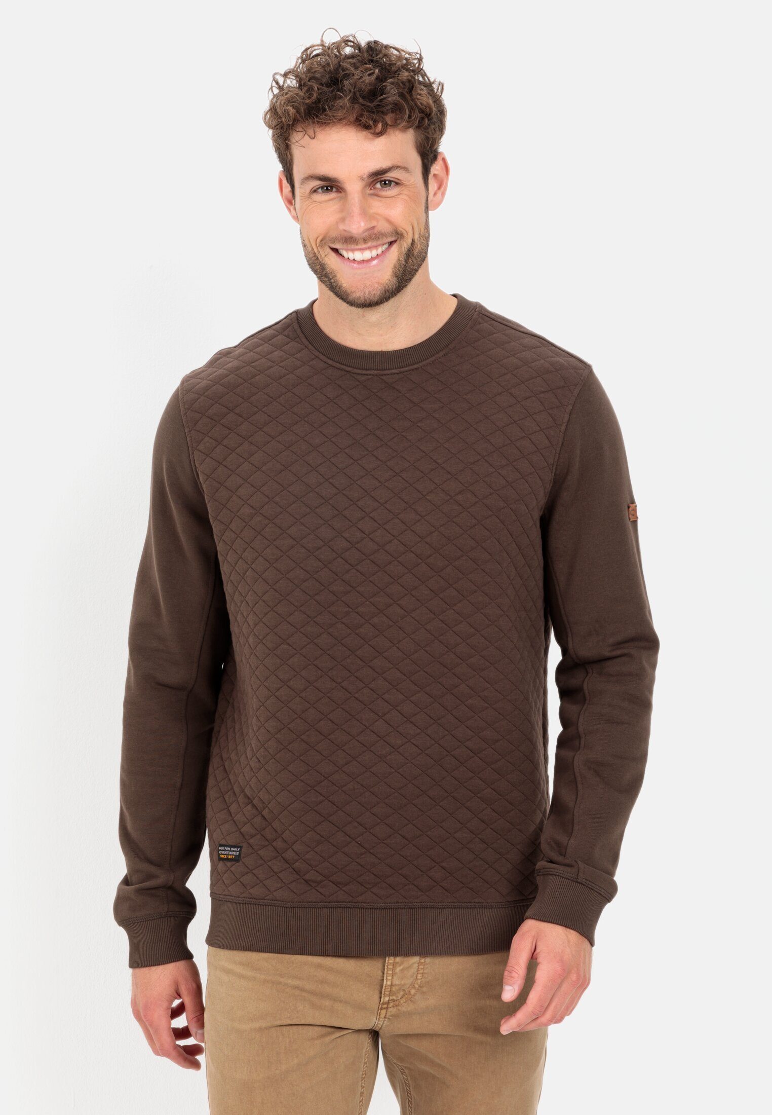 Steppung Sweatshirt mit active Diamant Braun camel