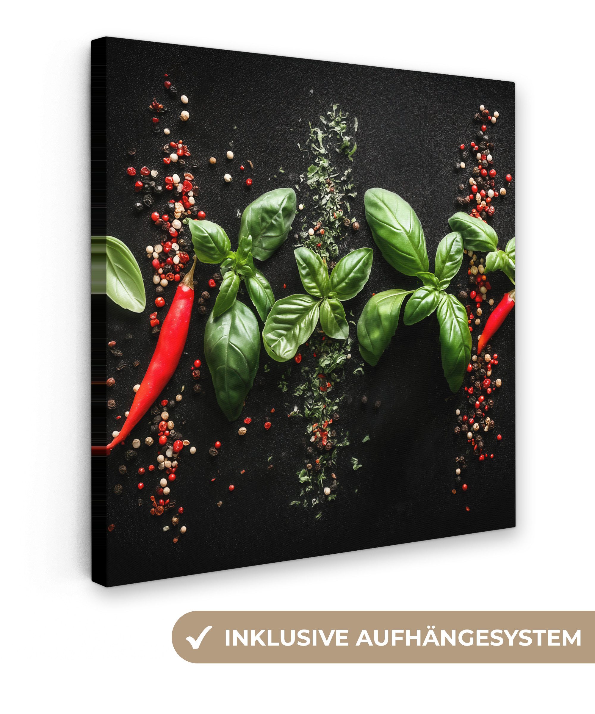 OneMillionCanvasses® Leinwandbild Chili - Basilikum - günstig online kaufen