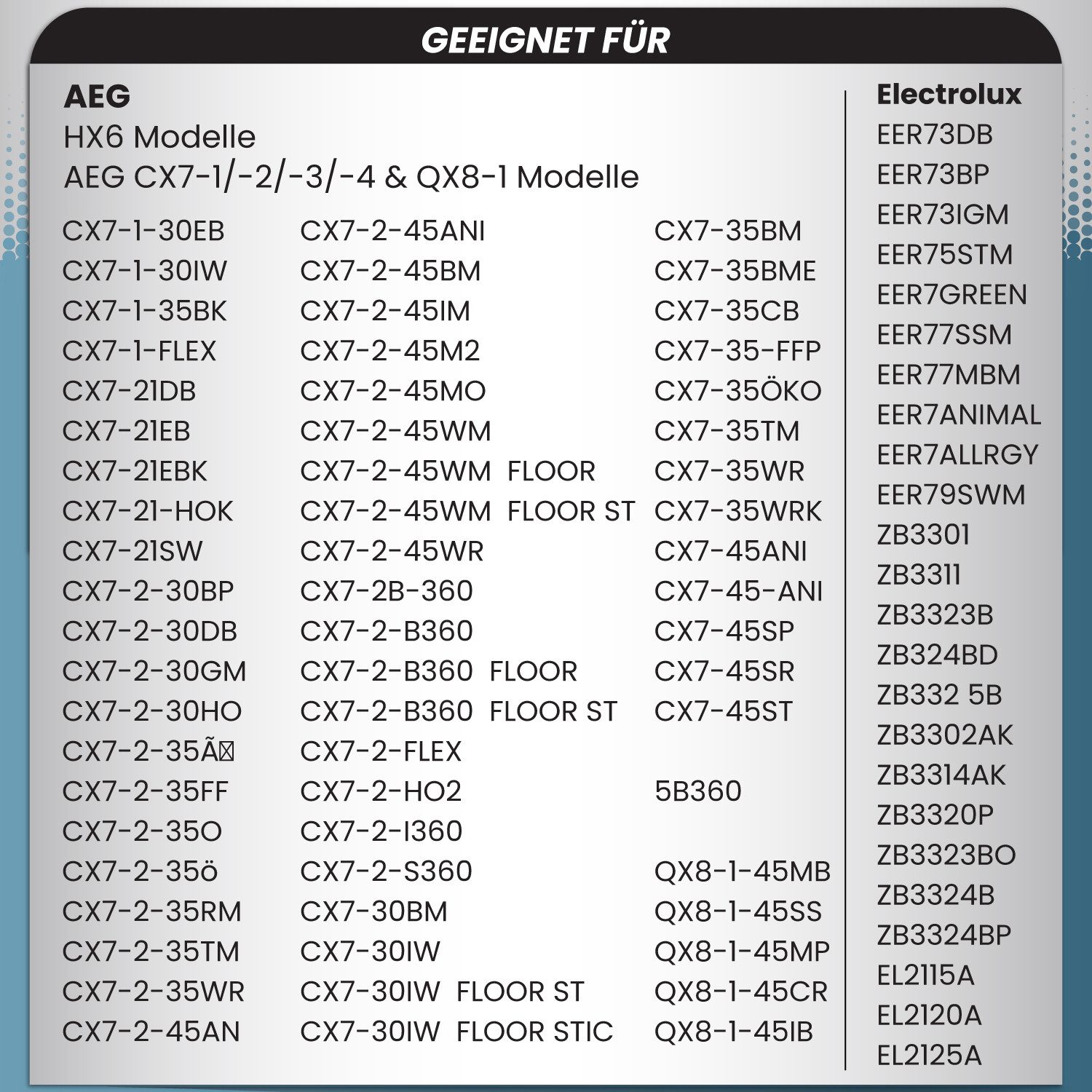 McFilter HEPA-Filter Filter 6x geeignet für AEG CX7-2 QX8 ERGORAPIDO, AEG Electrolux, Juno Zanker Zanussi 9001683755, passgenau, wie AEF150