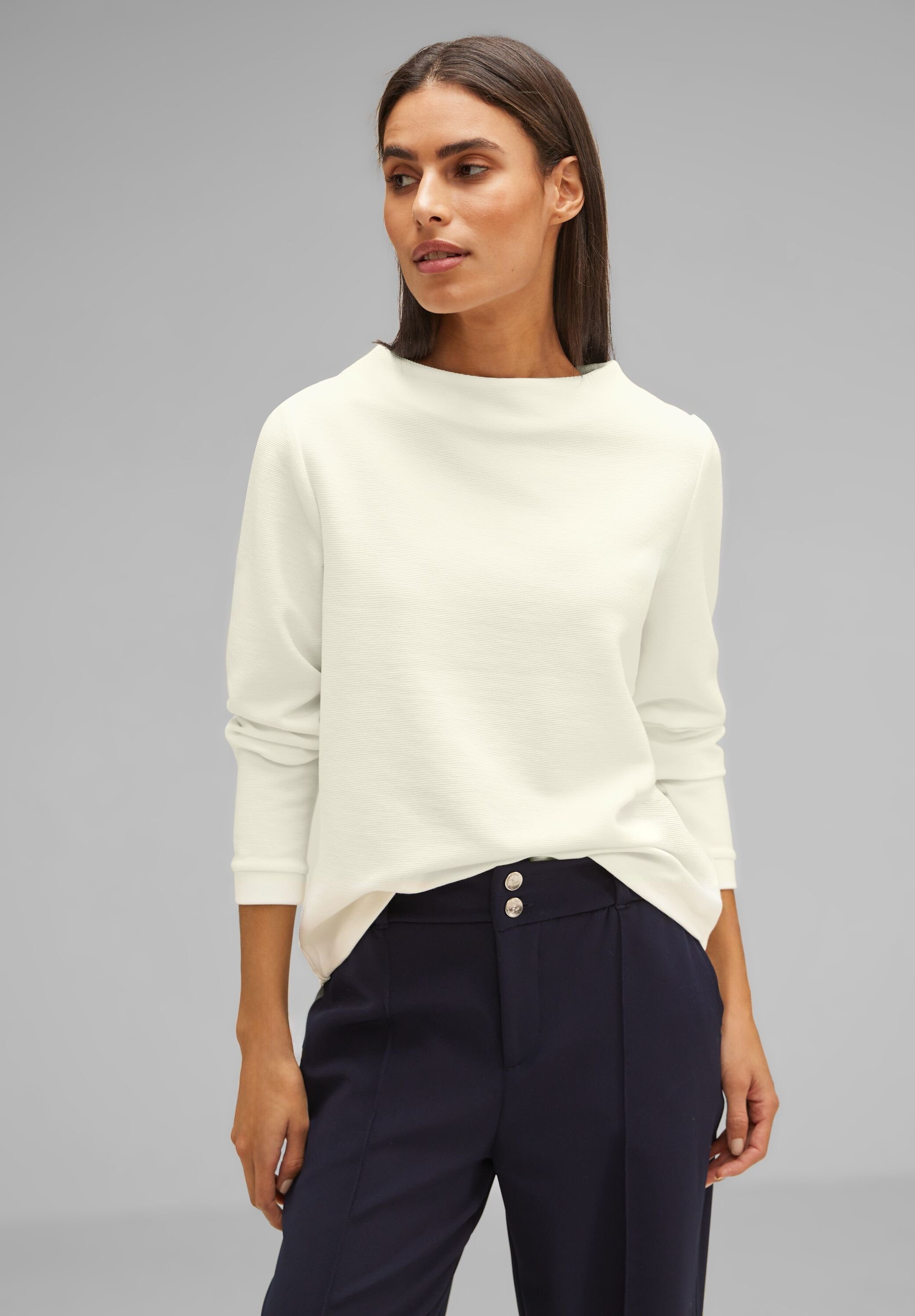 STREET ONE Langarmshirt mit Stehkragen