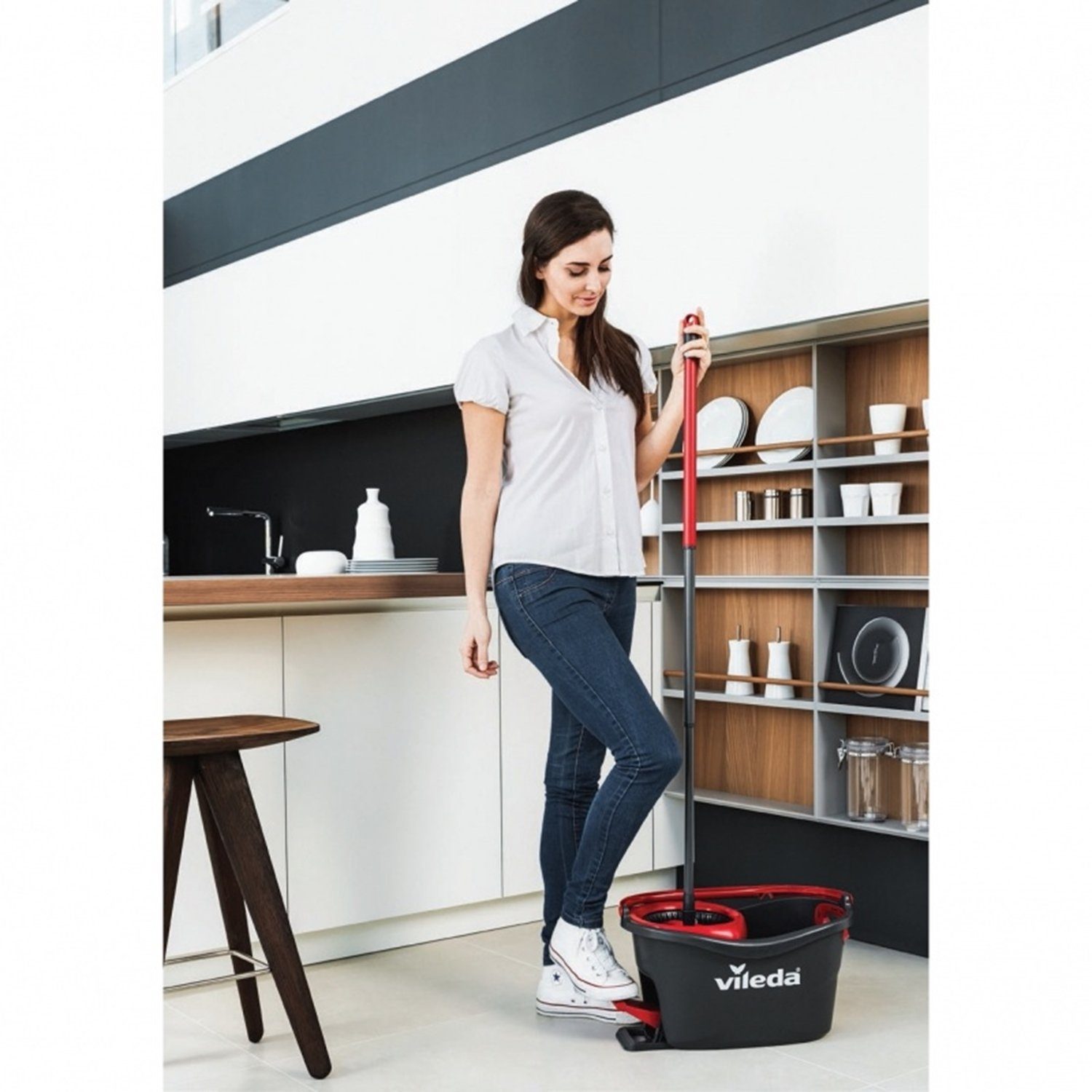 Vileda Wischmopp 167751, Turbo 3in1 Mikrofaserbox Mopp und Eimer Set