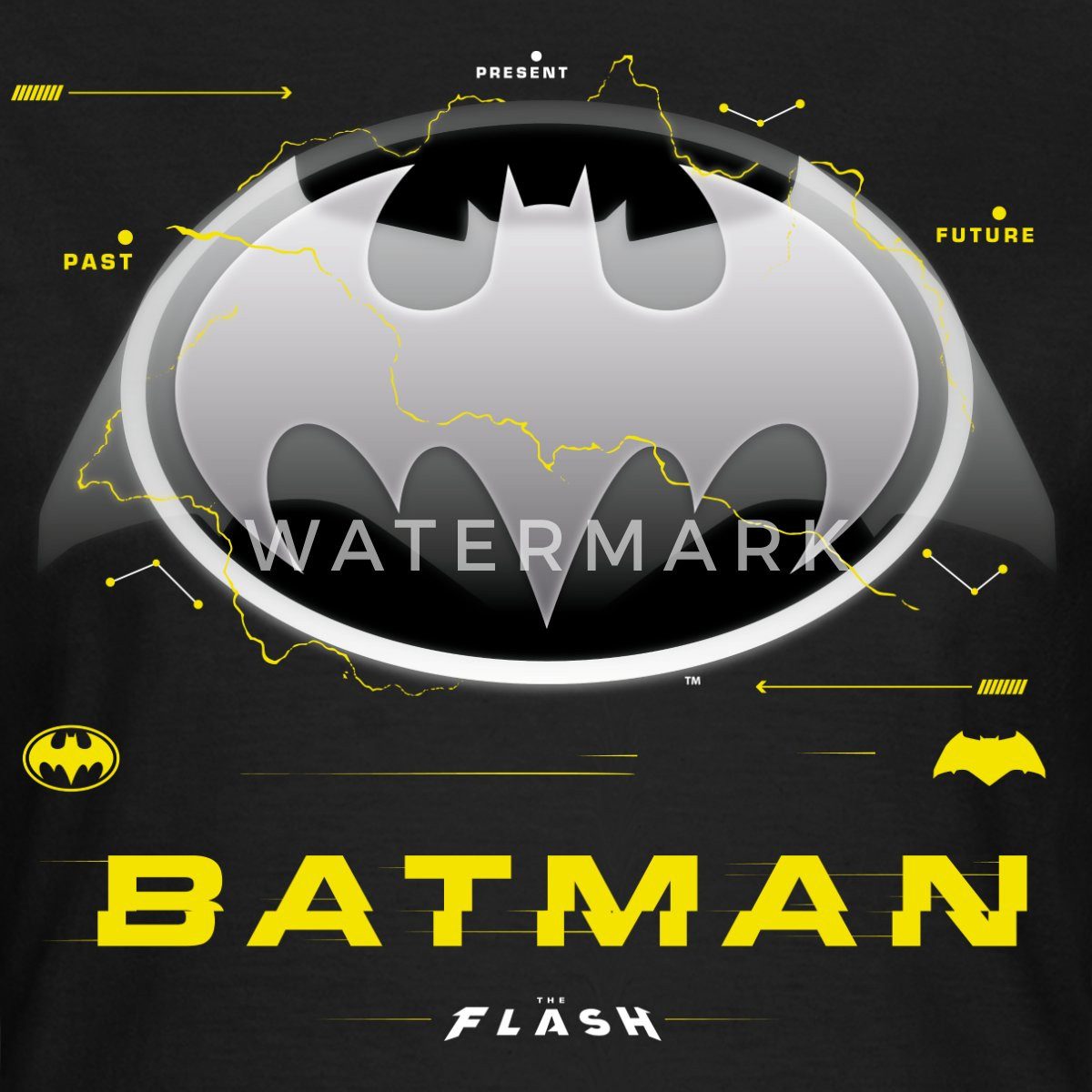 Spreadshirt T-Shirt The Flash Klassisches Batman Logo In Grau Frauen T-Shirt (1-tlg) Slim Fit, fällt klein aus
