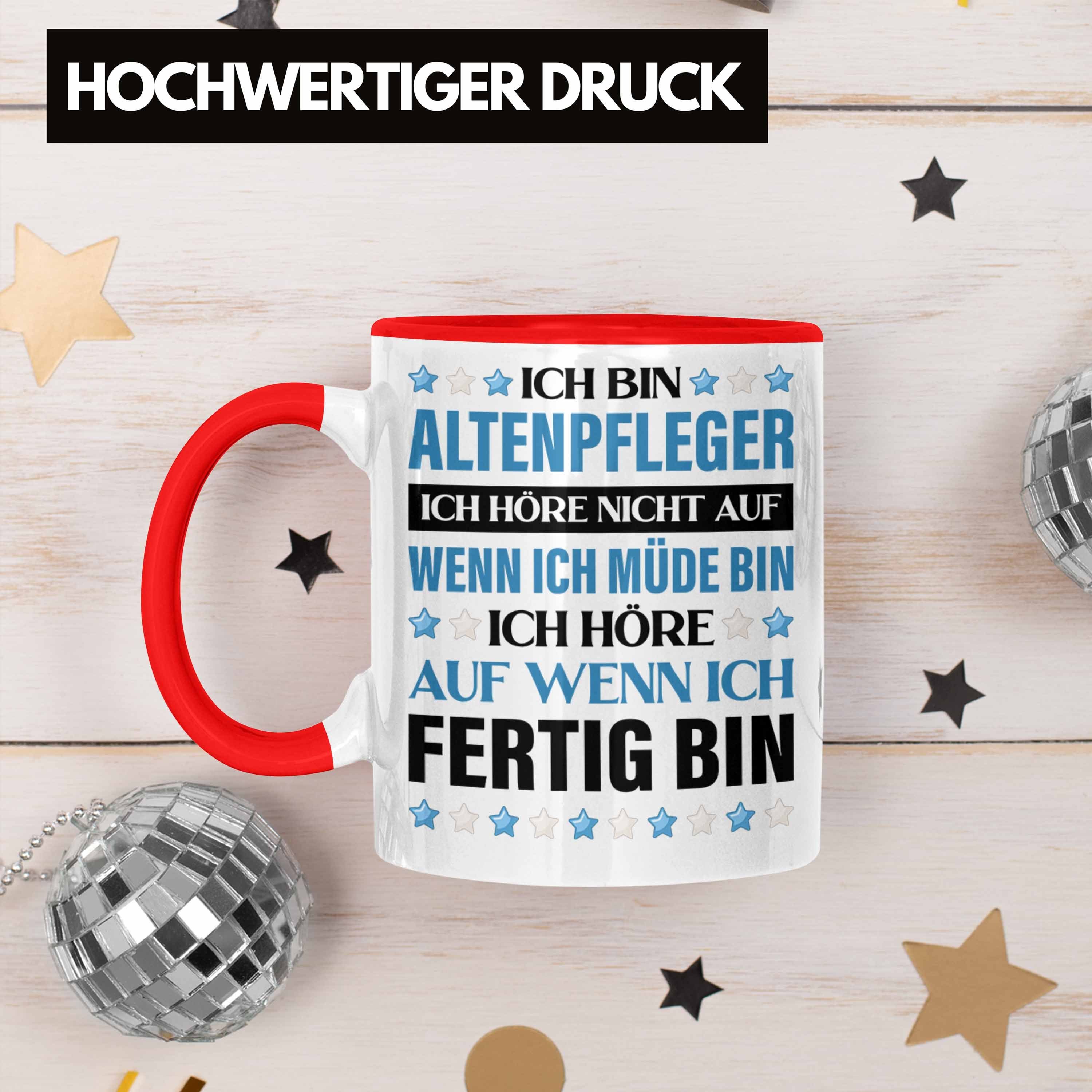 Trendation Tasse Trendation - Altenpfleger Rot Zubehör Geschenkidee Pfleger Kaffeetasse Tasse Lustig Geschenke