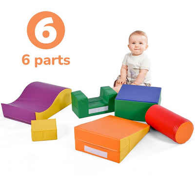 XDeer Spielbausteine 6 TLG Riesenbausteine zum Toben & Klettern Großbausteine, (6 St), Kinder Spielzeug zum Klettern Babys Softbausteine, bunt