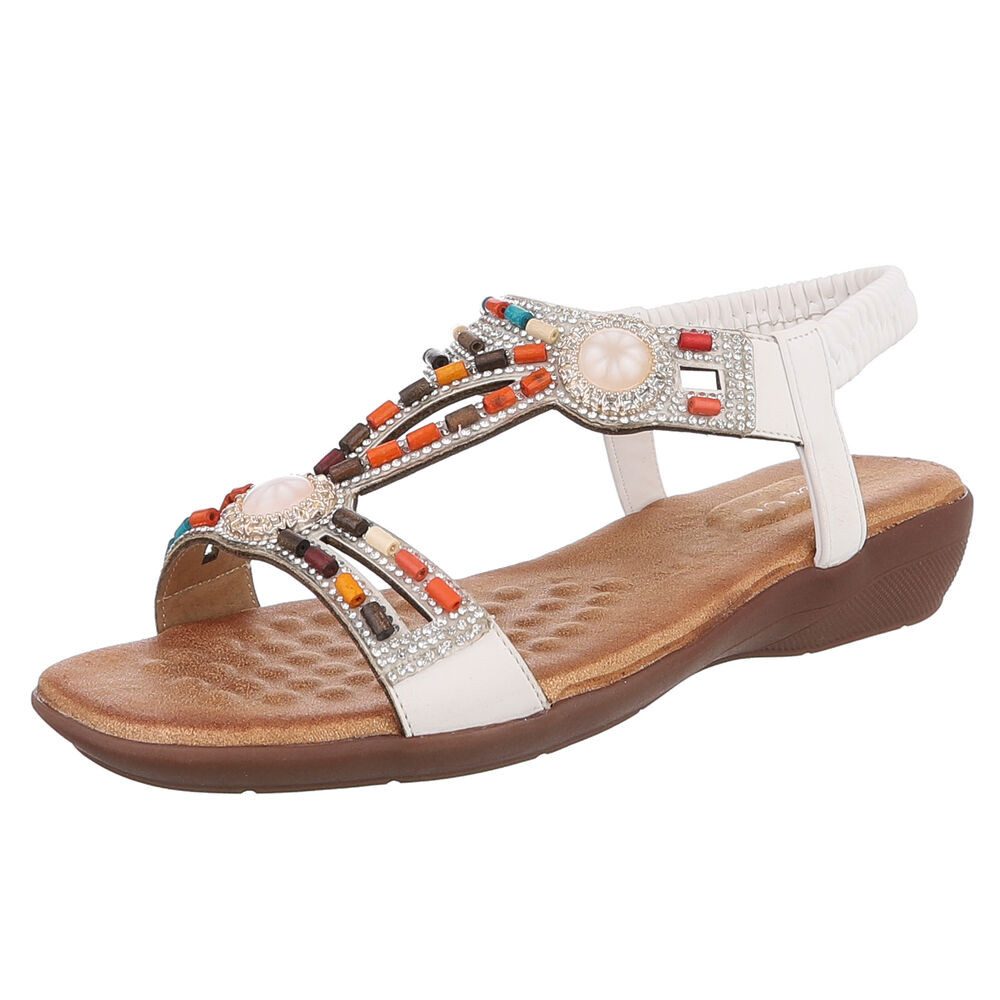 Ital-Design Bequeme Damen-Sandalen mit Perlenverzierungen – günstig online kaufen