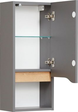 Saphir Hängeschrank Quickset Wand-Badschrank 30 cm breit mit 1 Tür, 1 offenes Fach Badezimmer-Hängeschrank inkl. Türdämpfer, grifflos
