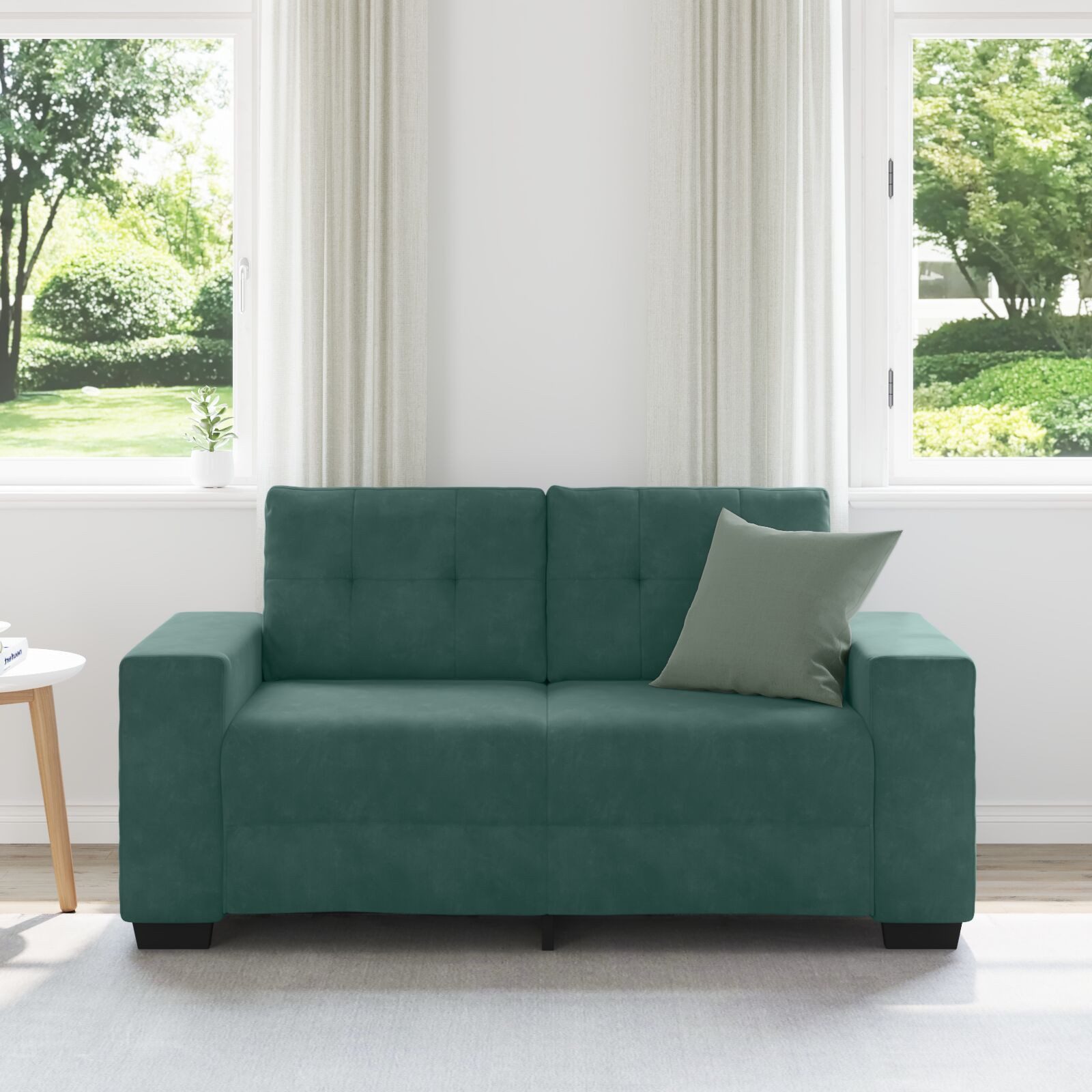 vidaXL Sofa Zweisitzer-Sofa Dunkelgrün 120 cm günstig online kaufen