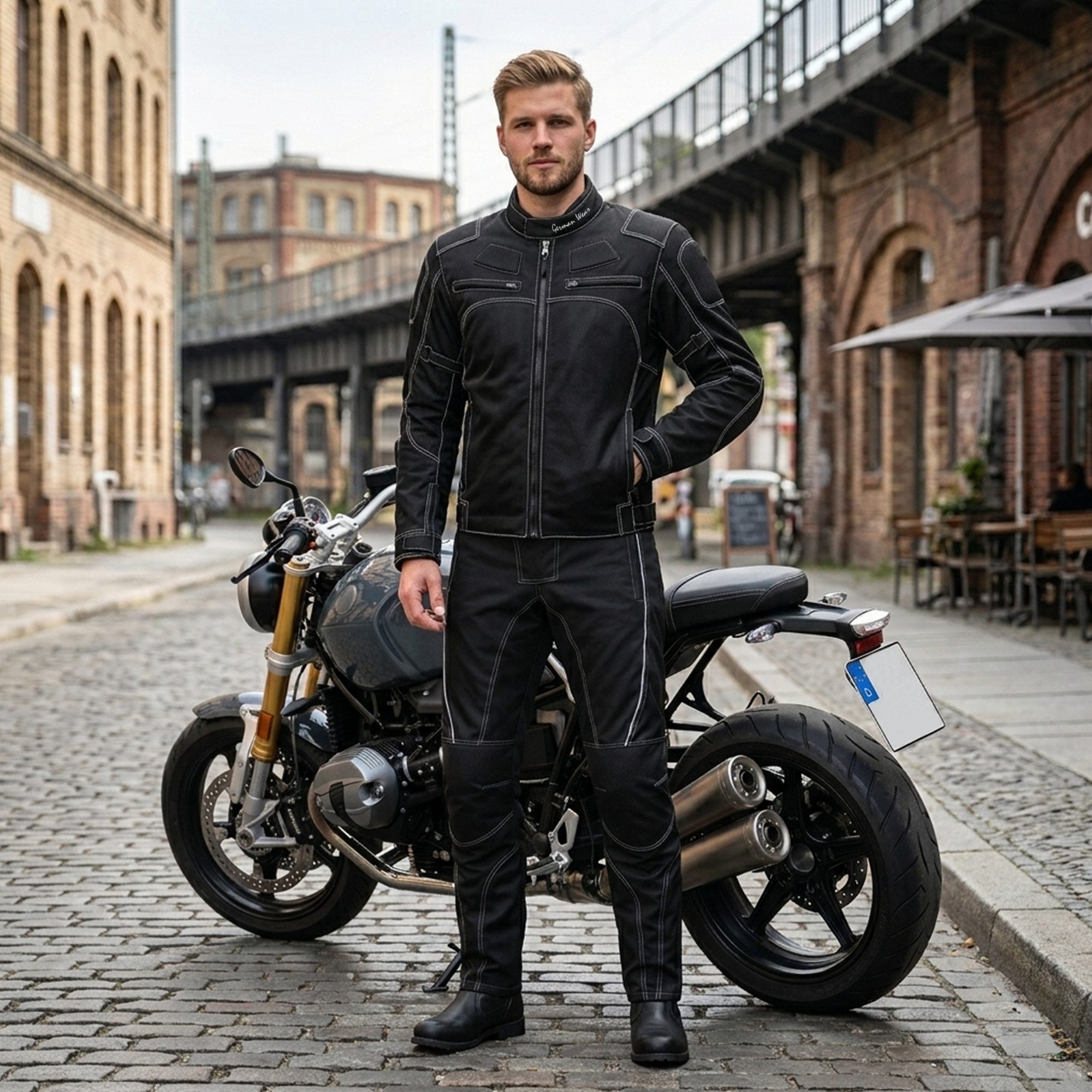 German Wear Motorradkombi GW310K (Set, 2-tlg., mit CE-Protektoren) 2-teiler Motorradjacke + Motorradhose