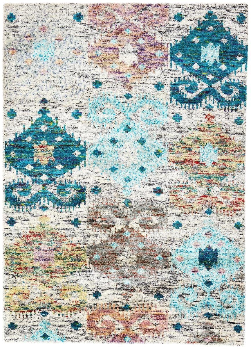 Orientteppich Sari Silk 139x199 Handgeknüpfter Orientteppich, Nain Trading, rechteckig, Höhe: 5 mm