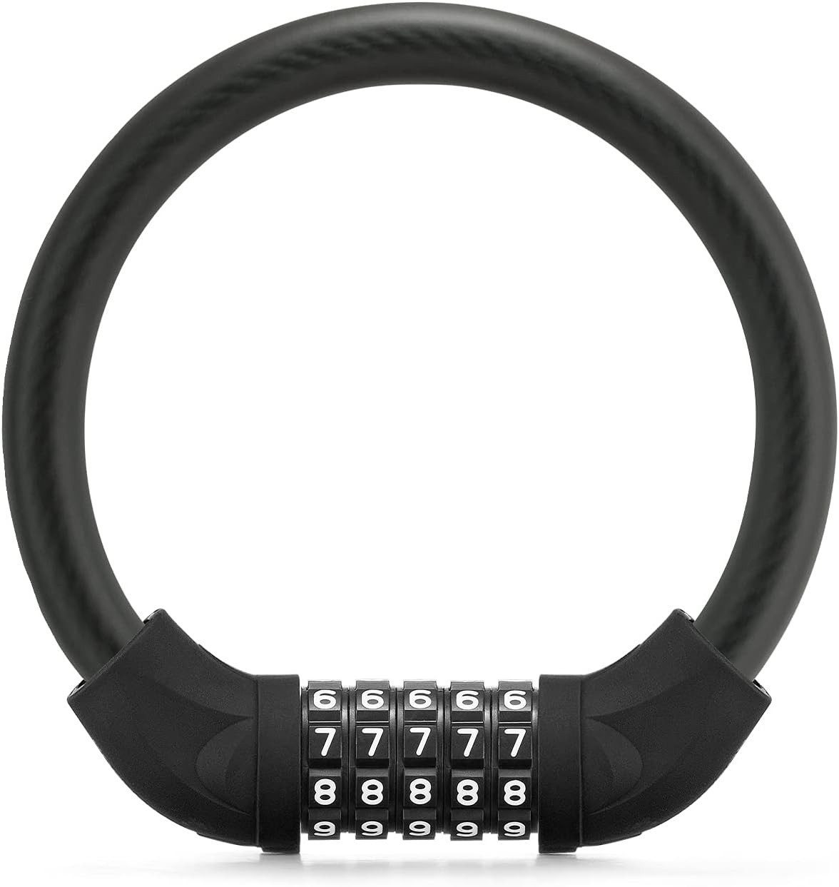 ROCKBROS Faltschloss Fahrradschloss Zahlenschloss 5-Stellig Schwarz