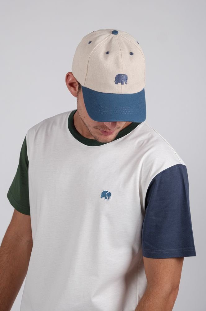 Trendsplant Snapback Cap Logo Dad Cap Indigo Ecru