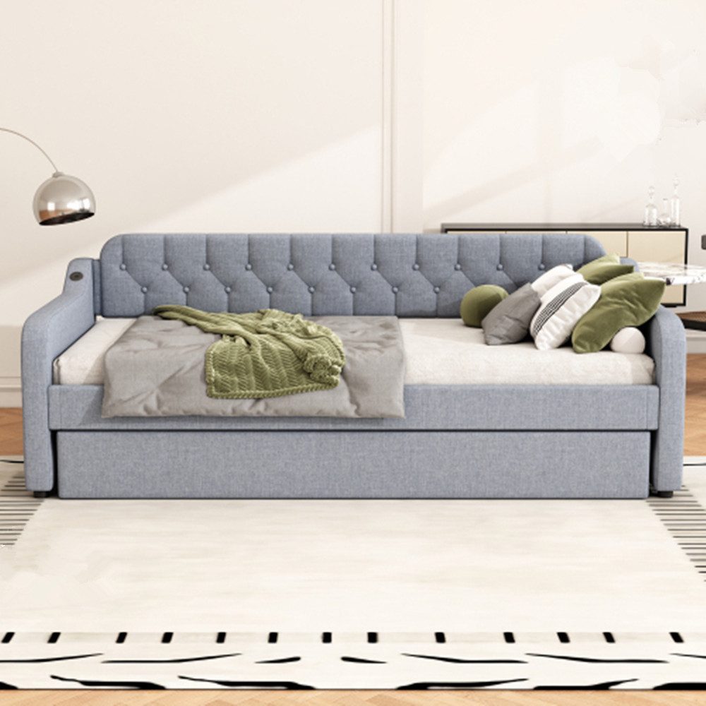 XDeer Schlafsofa Schlafsofa, Tagesbett, mit ausziehbares Rollbett, USB-Anschluss, 90*200cm