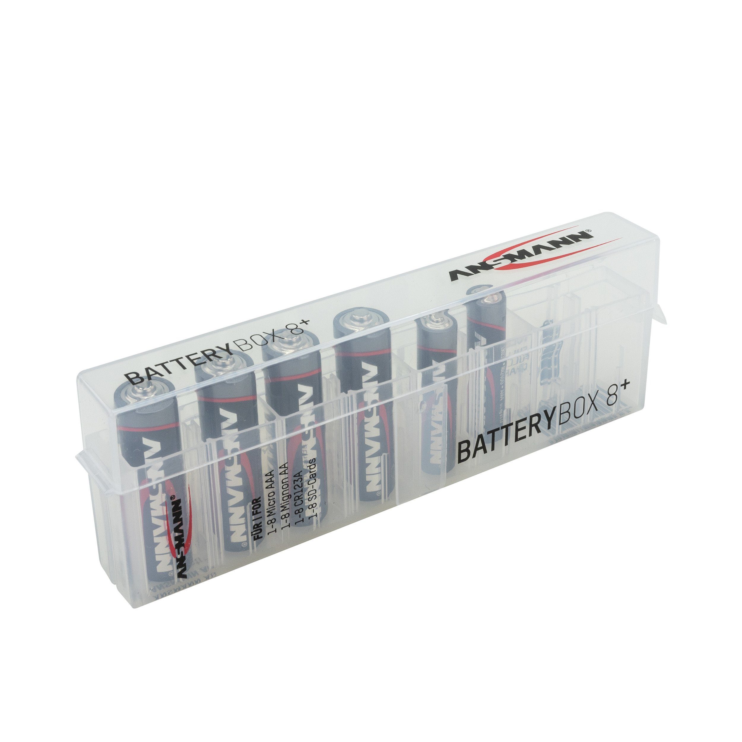 Batteriebox für 8 Stück Akkus Größe AAA,AA,CR123A,CR2 Akku