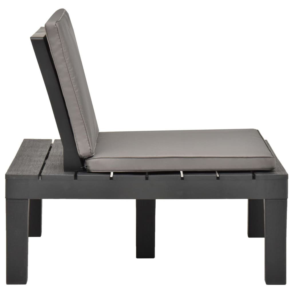 vidaXL Gartenstuhl Garten-Lounge-Stuhl mit Sitzpolster Anthrazit Kunststoff