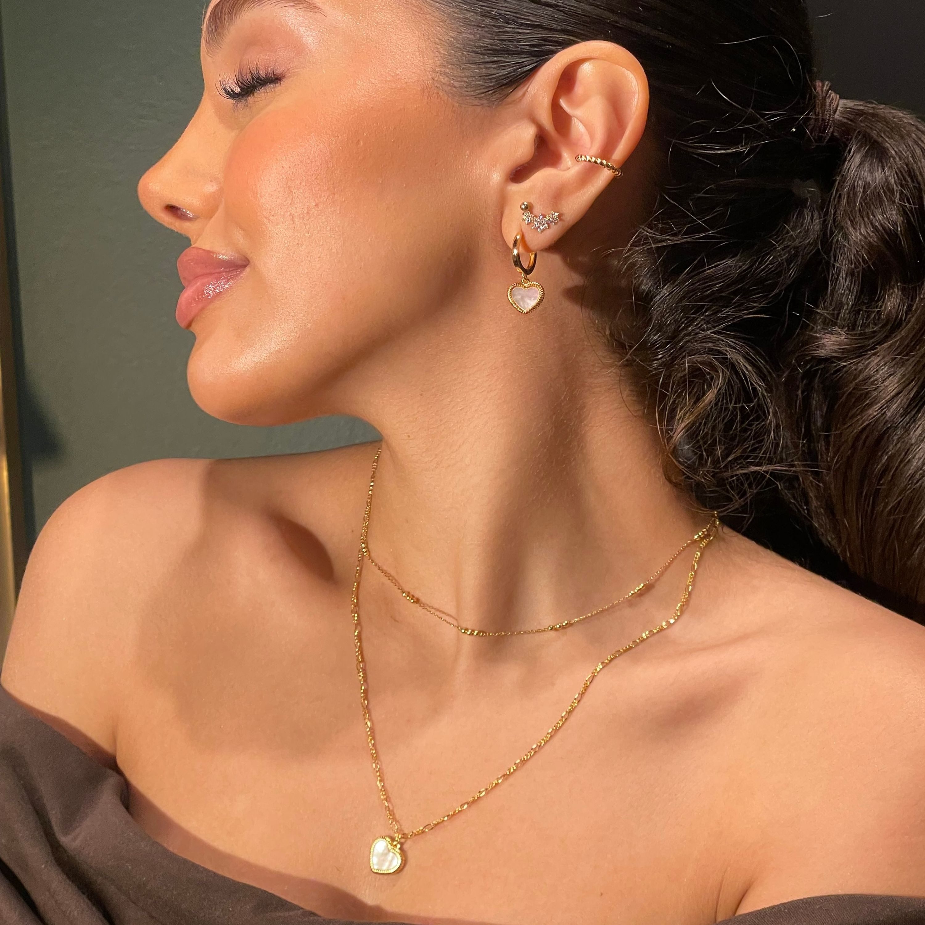 Brandlinger Ohrklemme Cuff Mykonos, Silber 925 vergoldet, gedrehter Ear Cuff (Kordel)