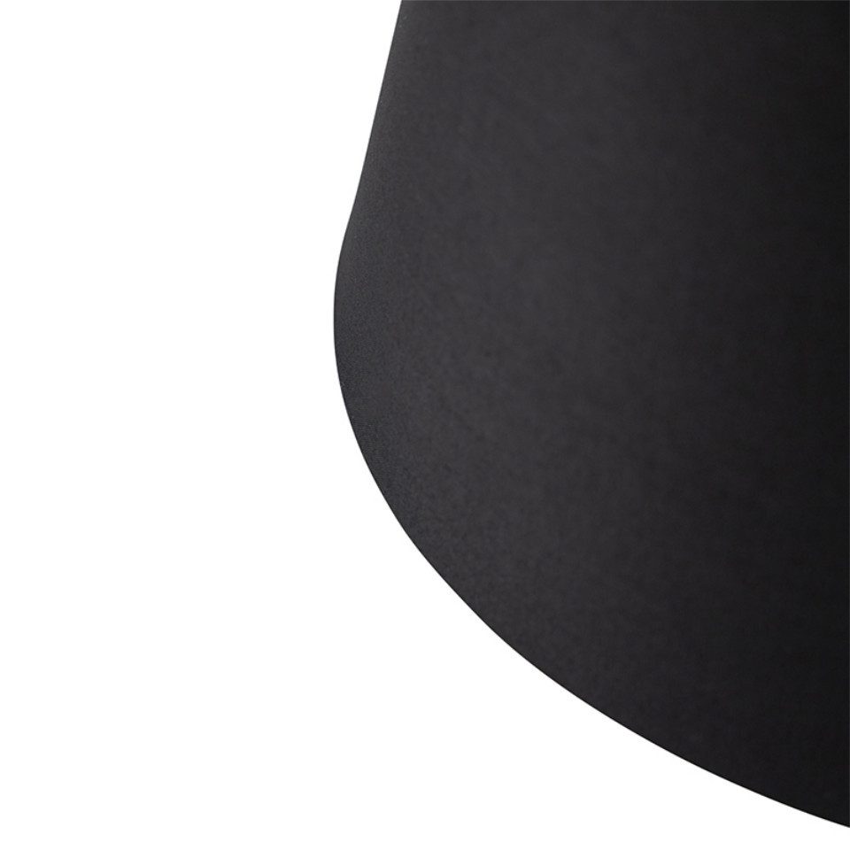 Qazqa Lampenschirm Rond schuin katoen, QAZQA Lampenschirm, Schwarz, Textil, Modern