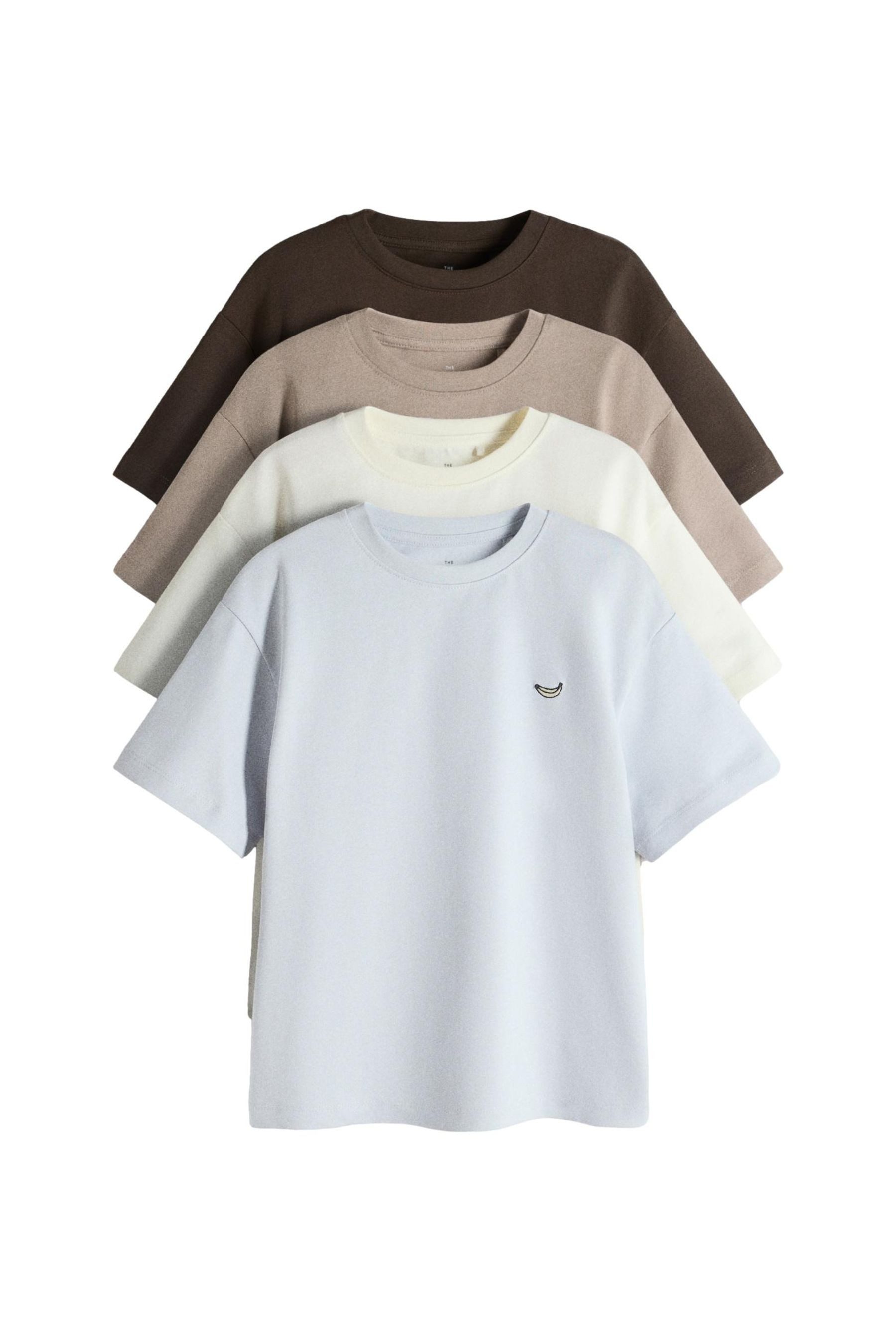 T-Shirt The Set Kurzarm-T-Shirts mit Motiv, 4er-Pack