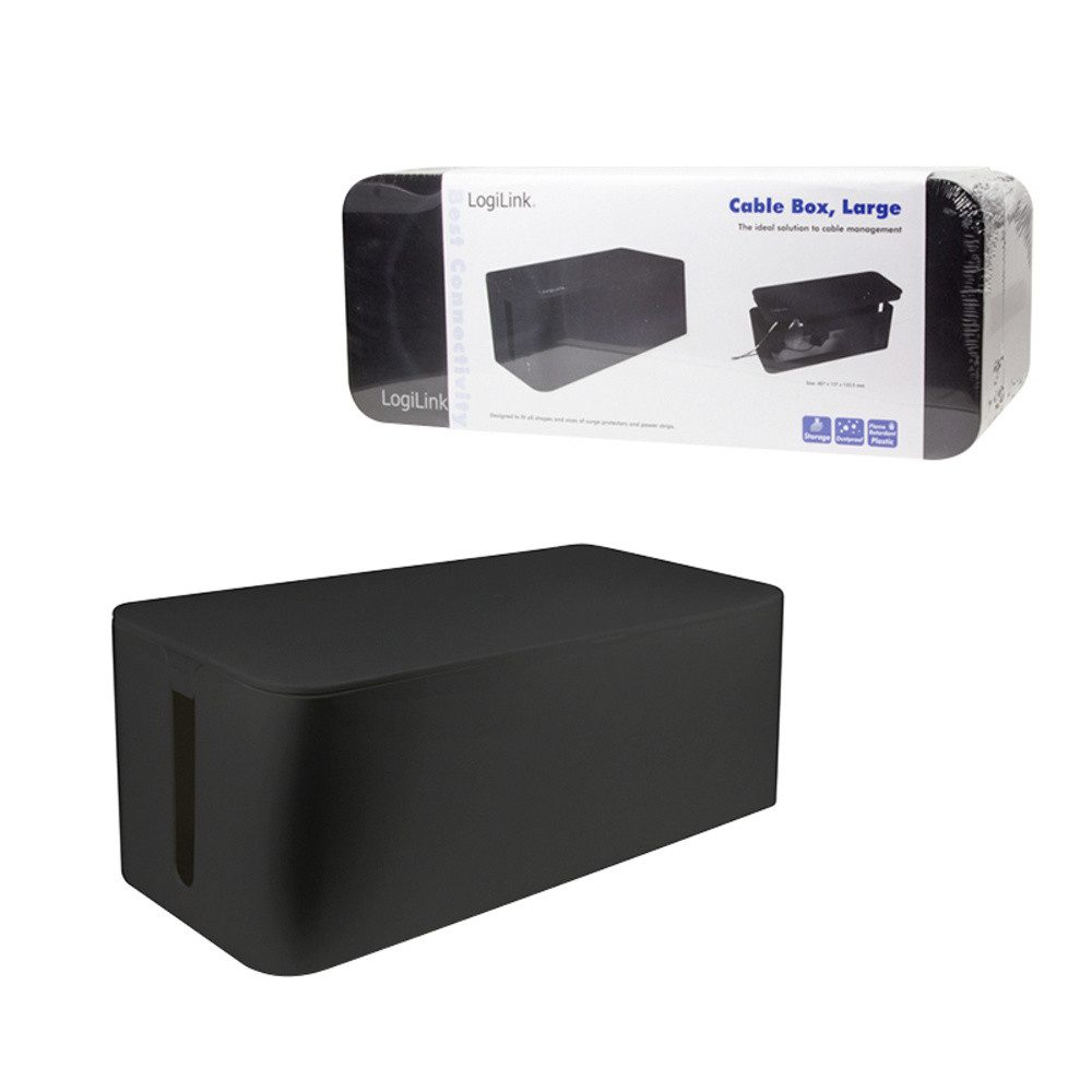 LogiLink Montagerückgehäuse LogiLink KAB0062 Kabel-Gehäuse 133.5 x 407 x 157 Kunststoff Schwarz, (KAB0062)