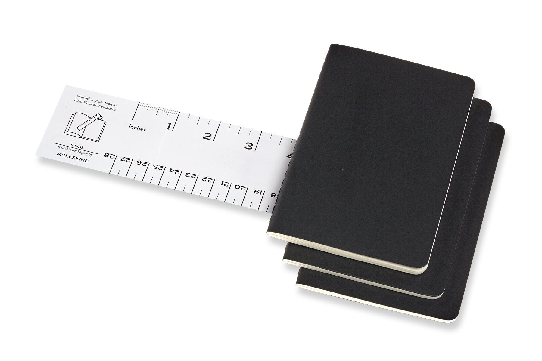 MOLESKINE Notizheft, Cahier 3er Set mit Schwarz 70g-Papier - Kartoneinband 