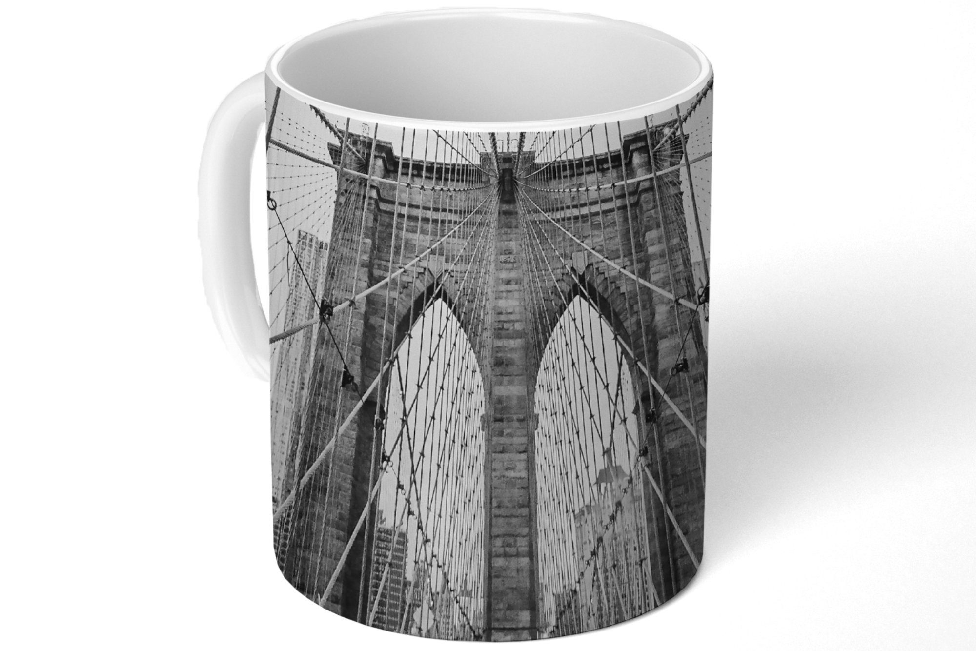 Tasse MuchoWow Geschenk Bridge Brooklyn Kaffeetassen, Becher, - Gebäude, - Keramik, Teetasse, Brücke Teetasse, - Architektur