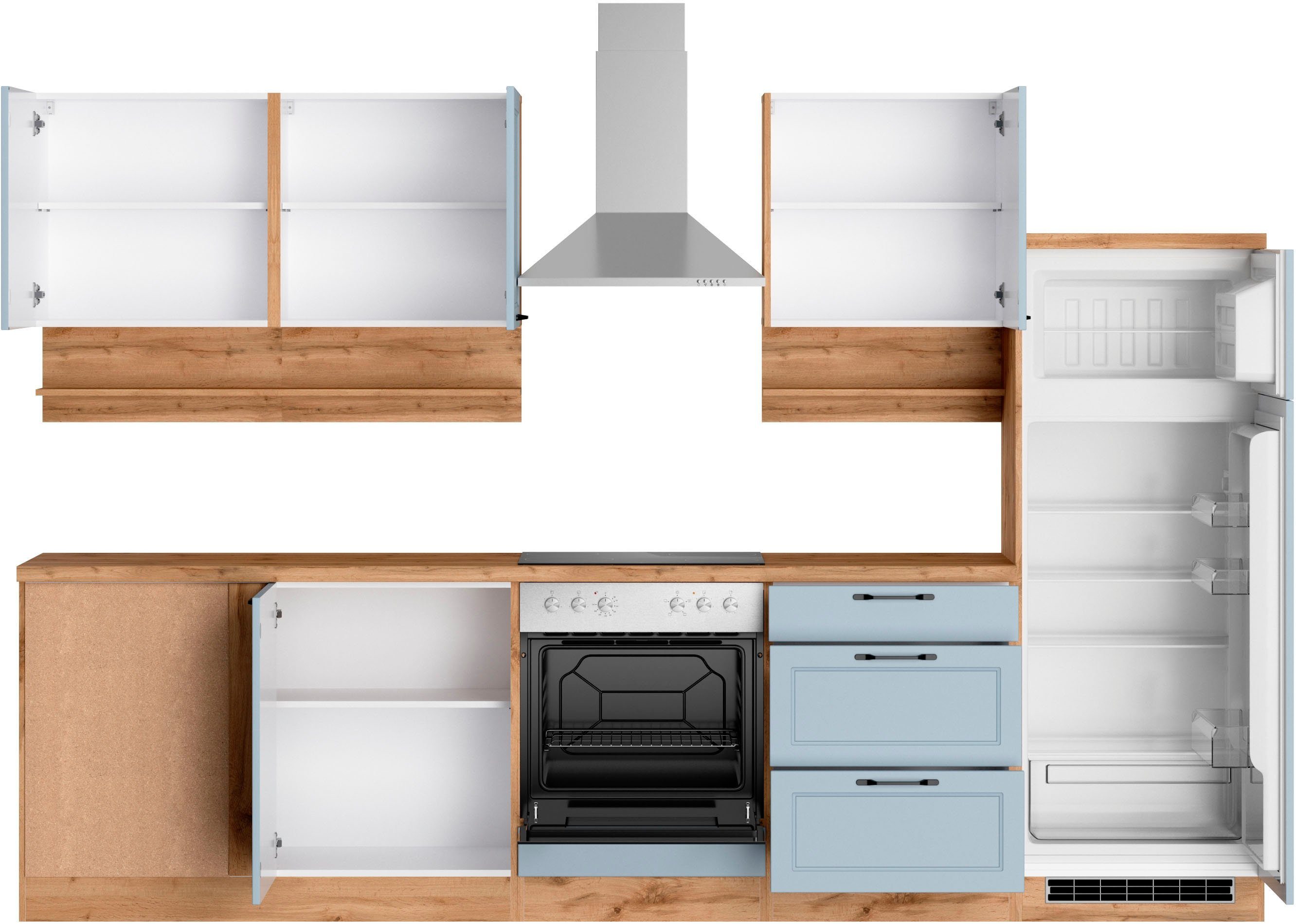 KOCHSTATION Winkelküche KS-Lana, Stellbreite 240/300 cm, wahlweise mit oder ohne E-Geräte