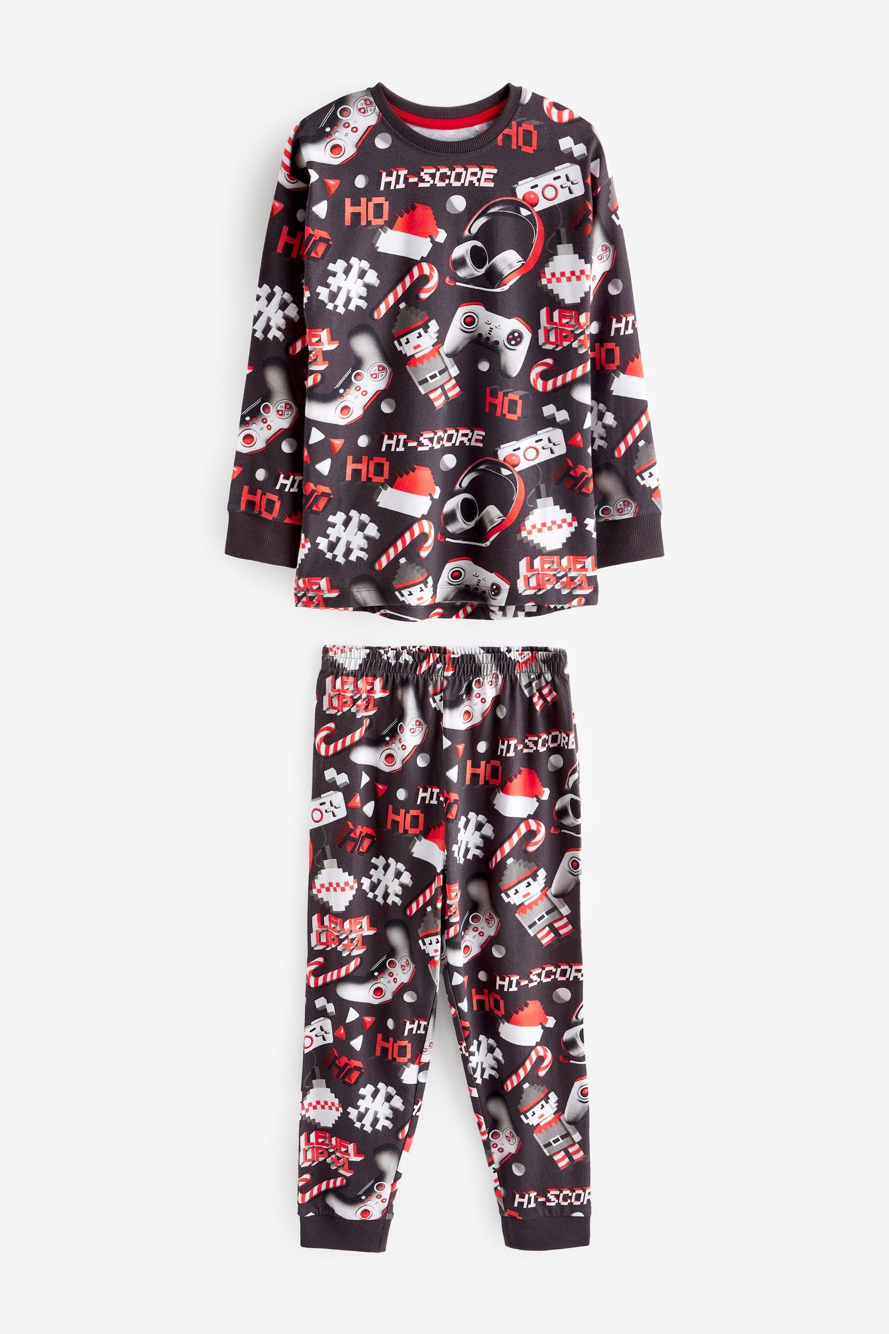 Next Pyjama Pyjama (2 Weihnachtlicher Red/Black Gamer tlg)