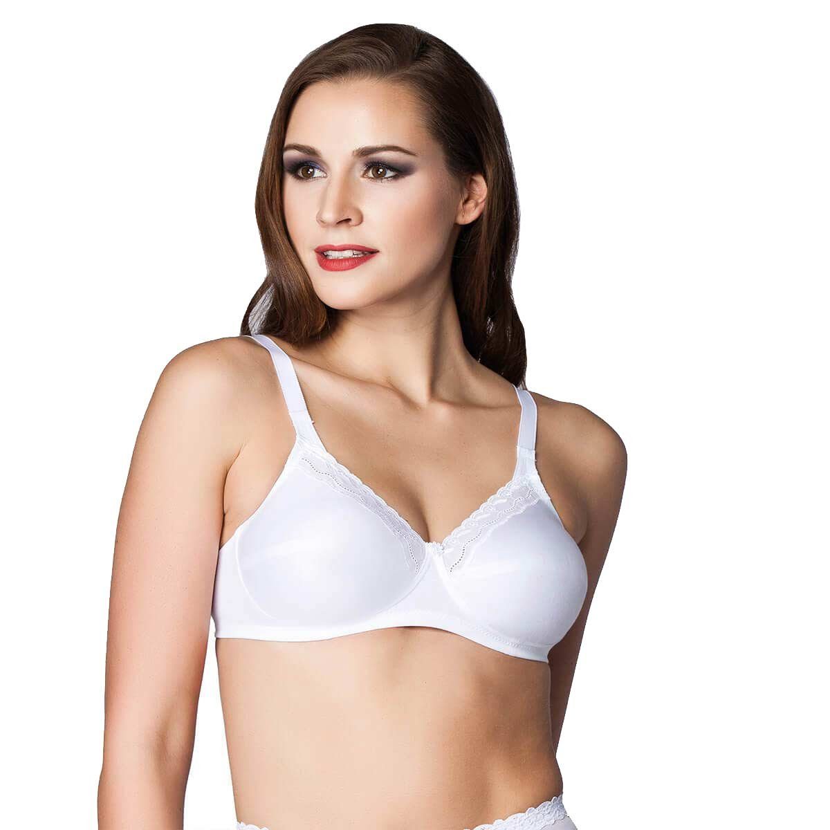 Miss Perfect Bügelloser BH 9954 Soft BH ohne Bügel aus Baumwolle mit Spitzenborte