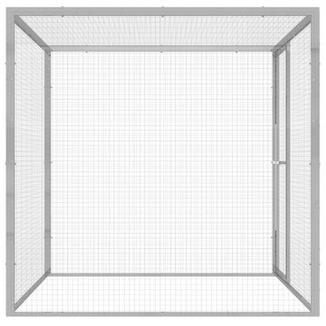 vidaXL Kleintierkäfig Katzenkäfig 1,5x1,5x1,5 m Verzinkter Stahl