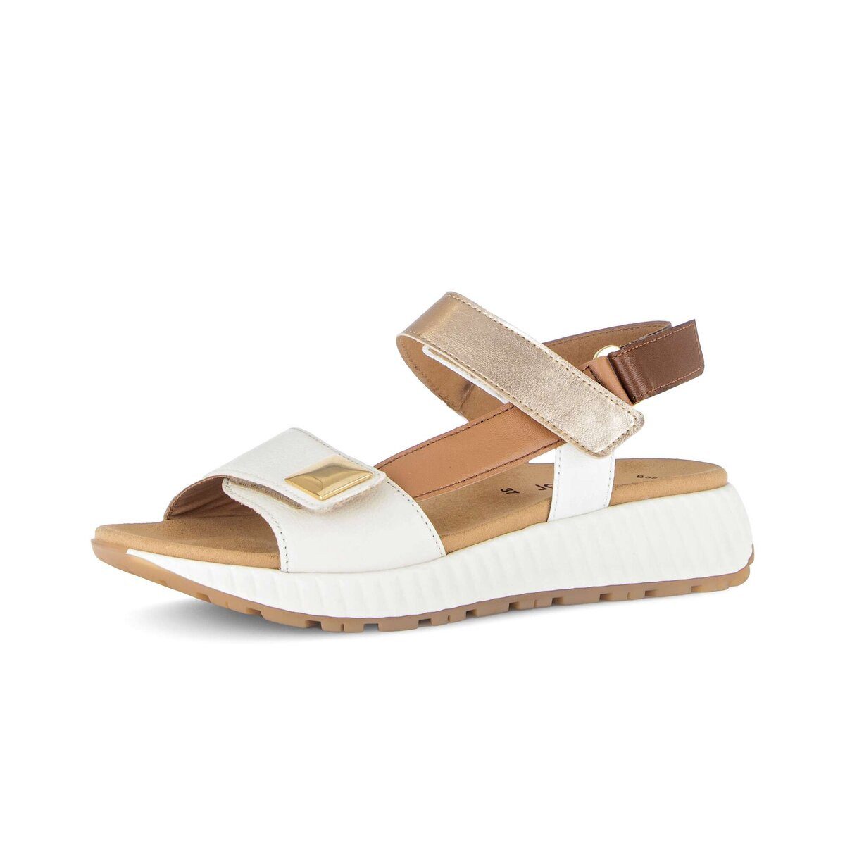 Plateau Sandale Materialmix Leder Plateausandaletten