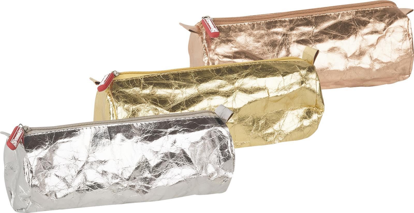 BRUNNEN Federtasche Schlampermäppchen Metallic 22 x 8 cm rosegold goldfarben silberfarben