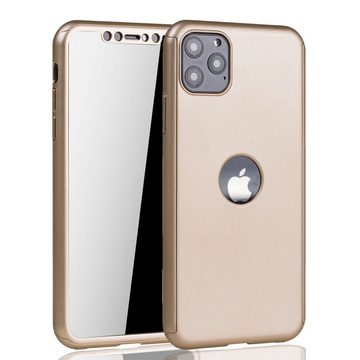König Design Handyhülle Apple iPhone 11 Pro, Apple iPhone 11 Pro Handyhülle 360 Grad Schutz Full Cover Gold