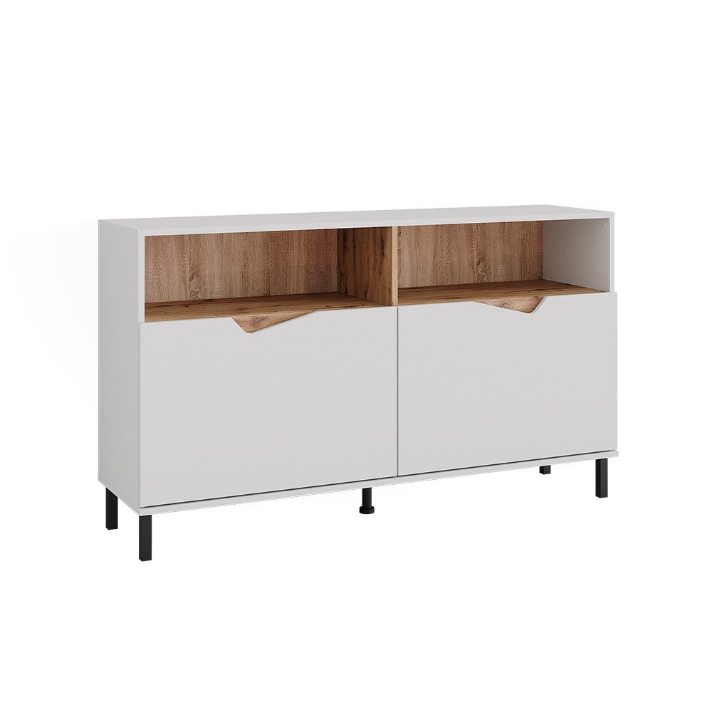Vicco Kommode Marelle, Weiß/Artisan, 140 x 81.3 cm mit 2 Türen (1 St)