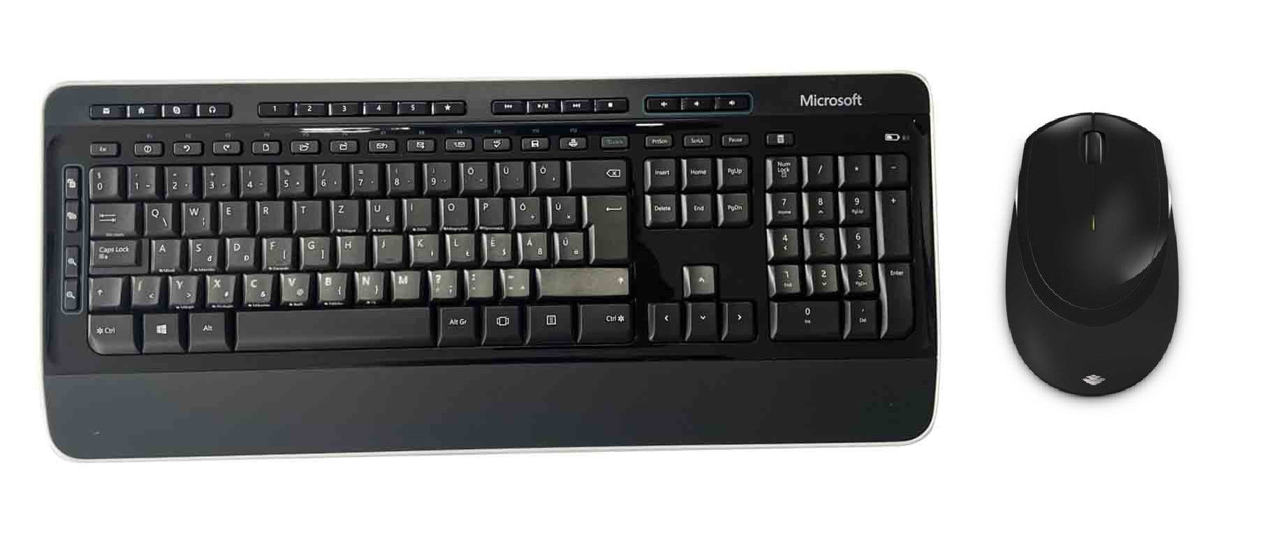 Microsoft Wireless Desktop 3050, Tastatur - Maus Set, kabellos Ungarische QWERTZ Tastatur- und Maus-Set