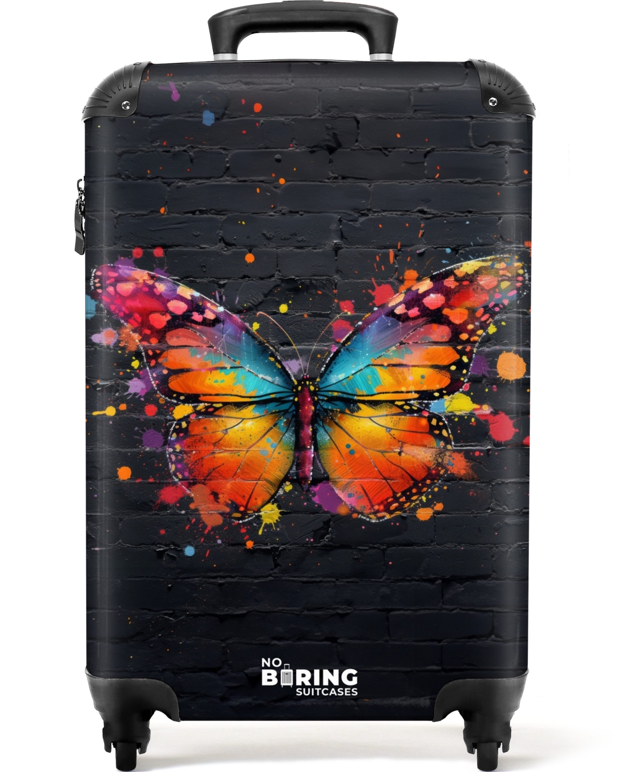 NoBoringSuitcases.com© Hartschalen-Trolley Graffiti-Schmetterling mit leuch günstig online kaufen