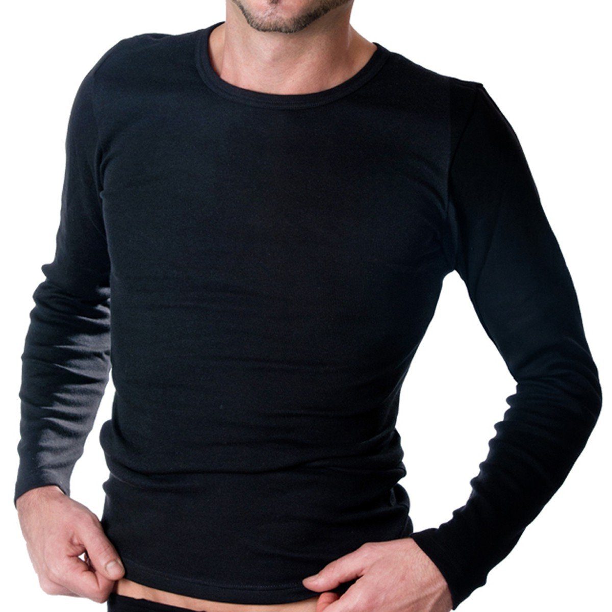 HERMKO Unterziehshirt 3640 Herren langarm Unterhemd aus 100% Bio-Baumwolle, longsleeve Shirt