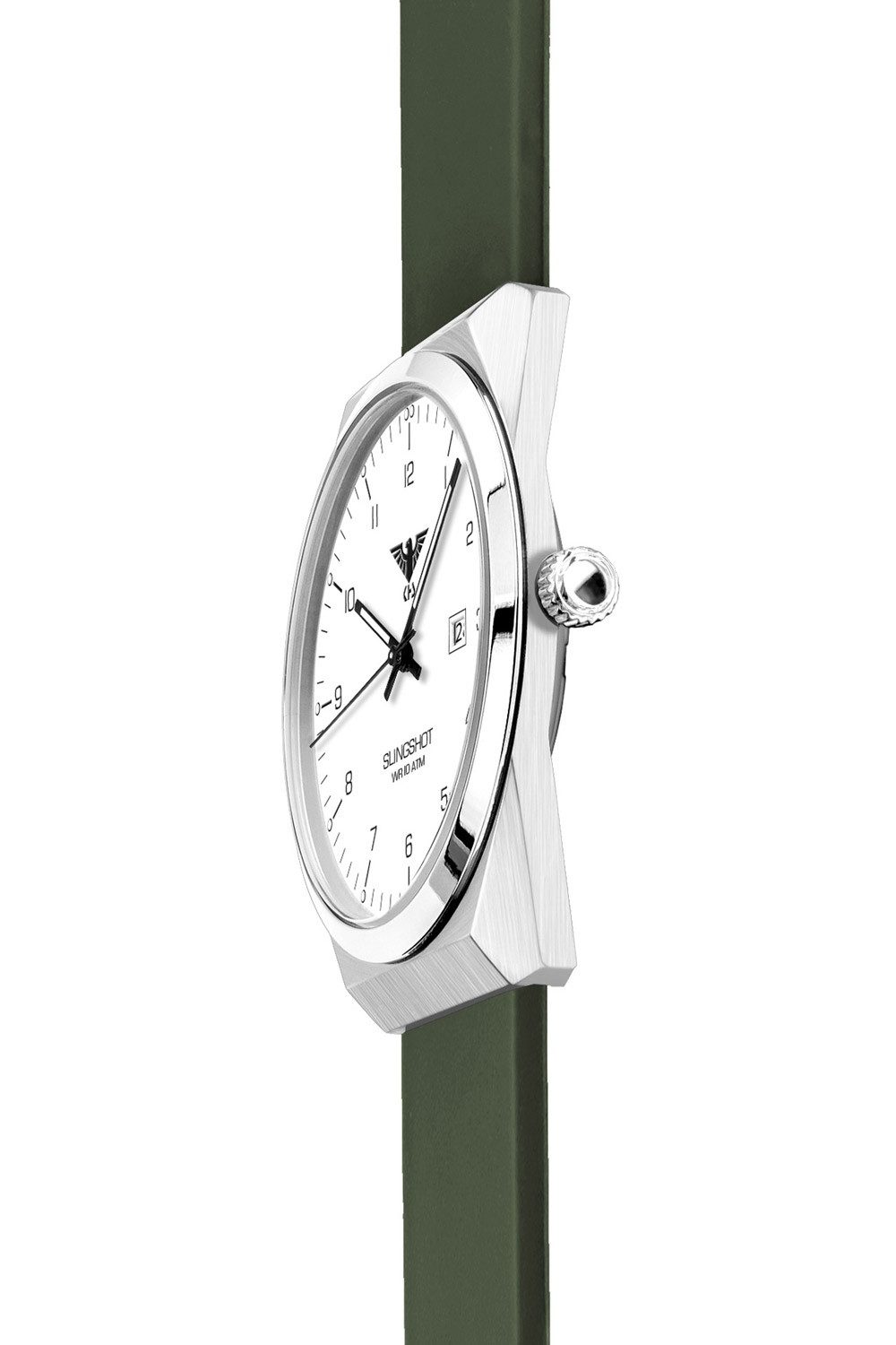 KHS Quarzuhr Slingshot Quarz Silikonband Khaki