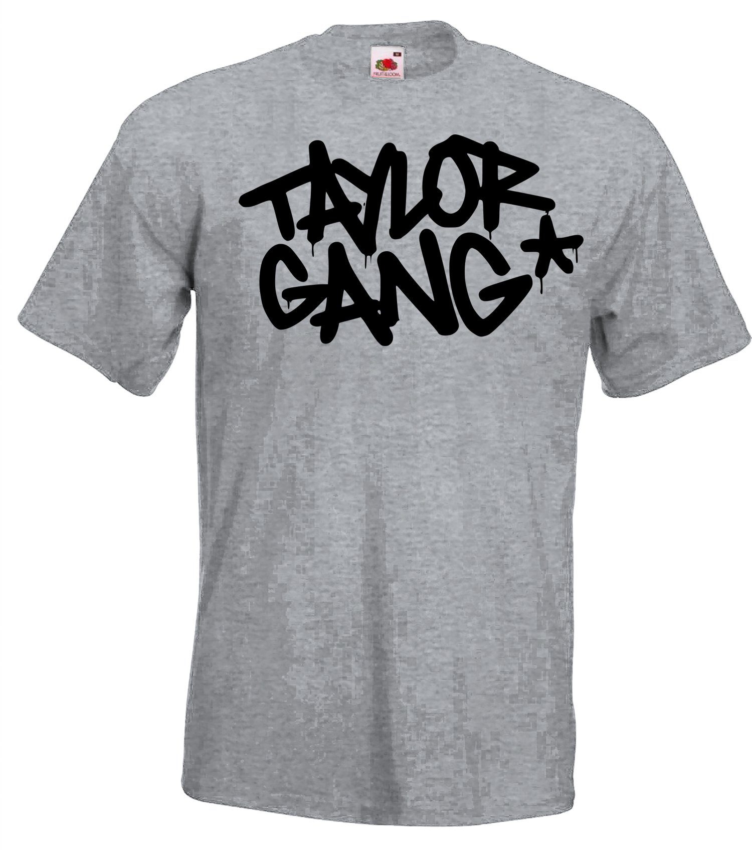 Stern modischem Herren Grau T-Shirt Taylor mit Youth Designz T-Shirt Print