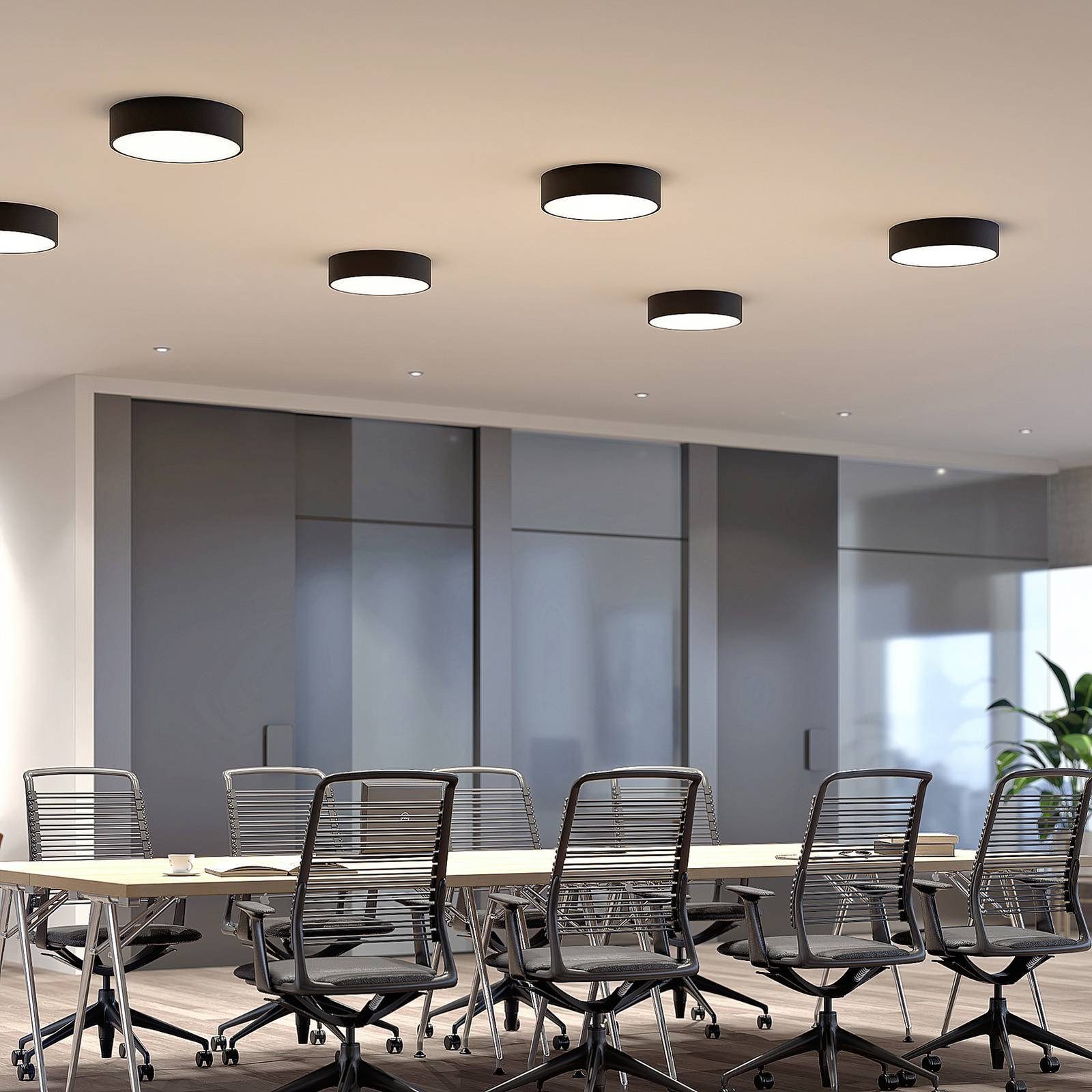 Arcchio Deckenleuchten Noabelle, LED, Metall, Schwarz Farbwechsel warmweiß / tageslicht IP20, LED 27 W gesamt, Farbwechsel warmweiß / tageslicht