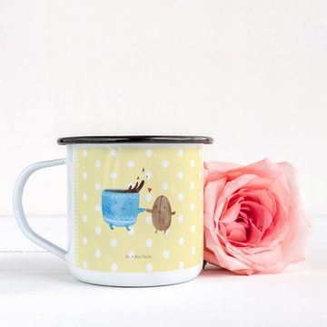 Mr. & Mrs. Panda Dekobecher Kaffee Bohne - Gelb Pastell - Geschenk, Glück, Gute Laune, lustige Sp (1 St), Bruchsicher & robust