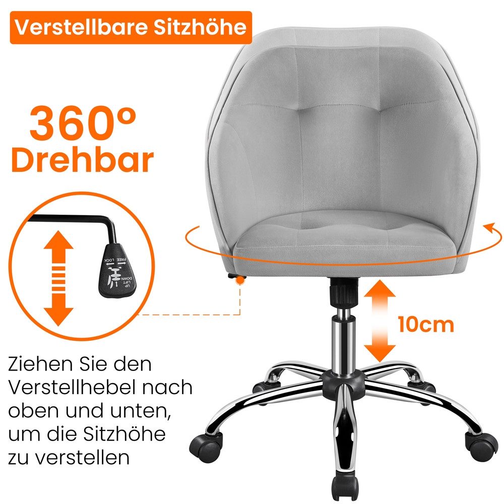 Yaheetech Drehstuhl, Bürostuhl 360 ° Schreibtischstuhl höhenverstellbar & wippbar