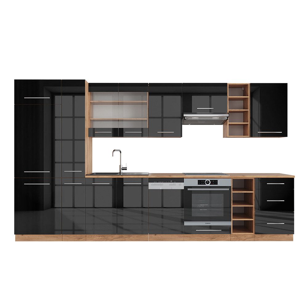 Vicco Küchenzeile Fame-Line Weiß Landhaus/Anthrazit 355 günstig online kaufen