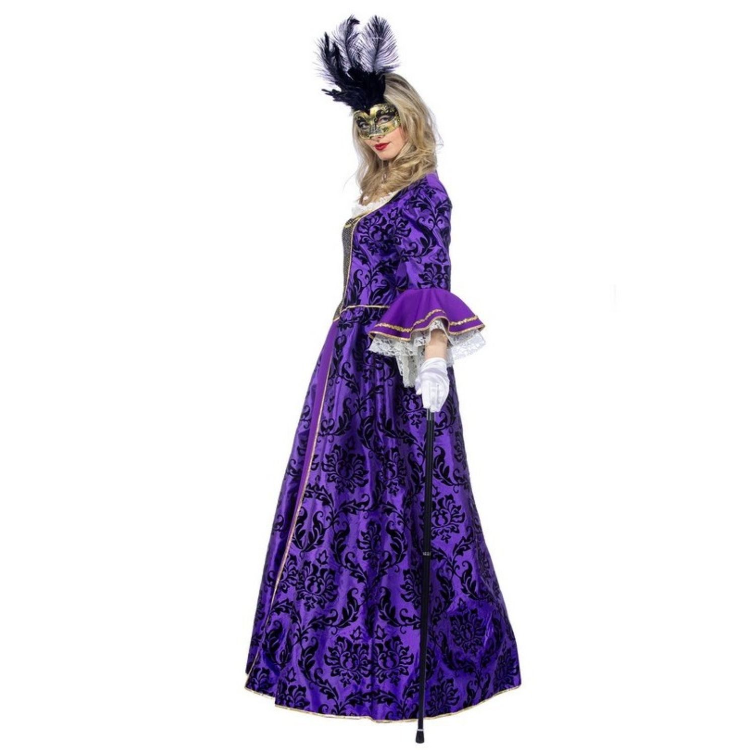 Wilbers Kostüm Barock Damen Kostüm 'Venedig', Kleid - Lila