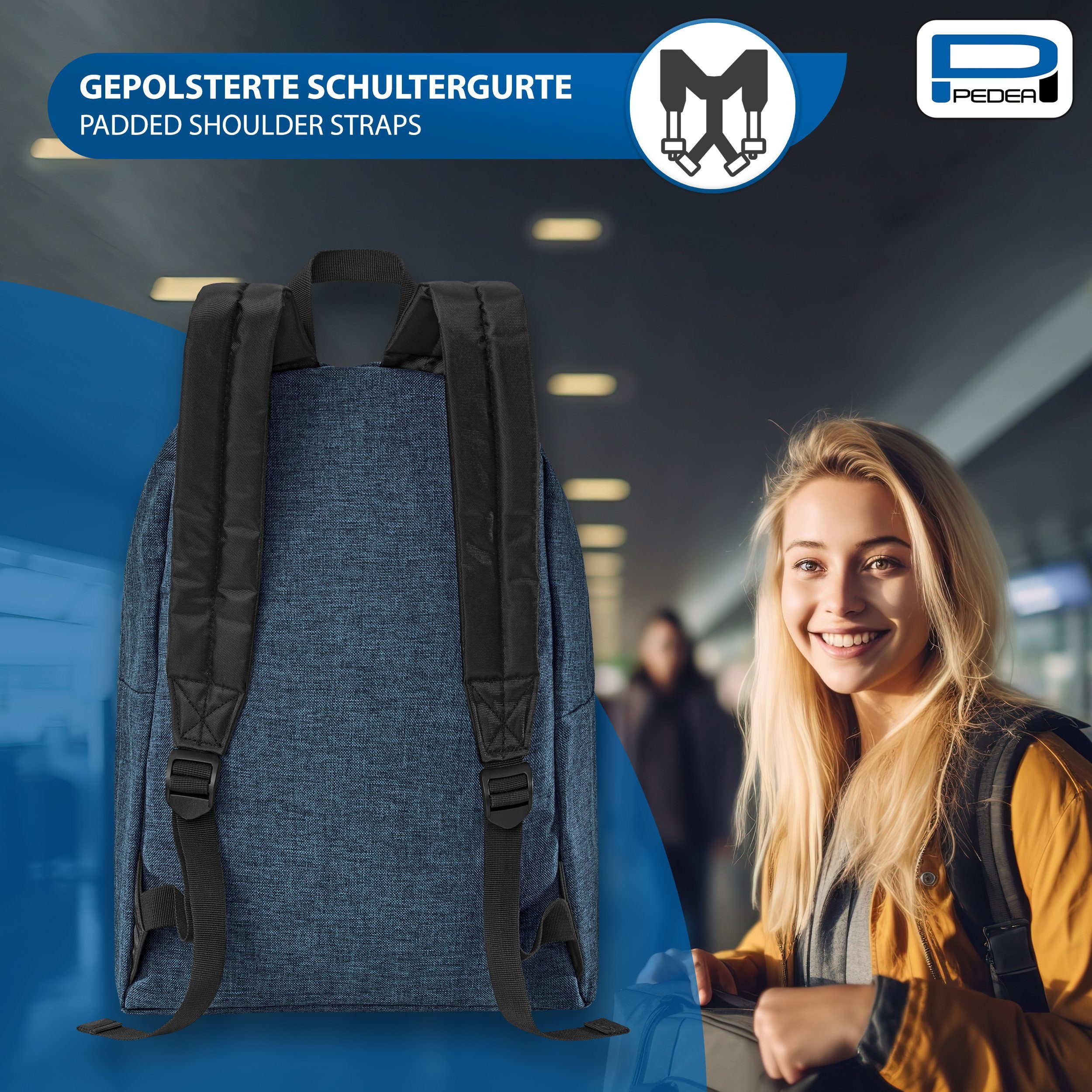 PEDEA Freizeitrucksack STYLE Daypack für Damen & Herren (13,3 Zoll (33,8 cm), gepolstert, wasserabweisend – Bild 4 von 5