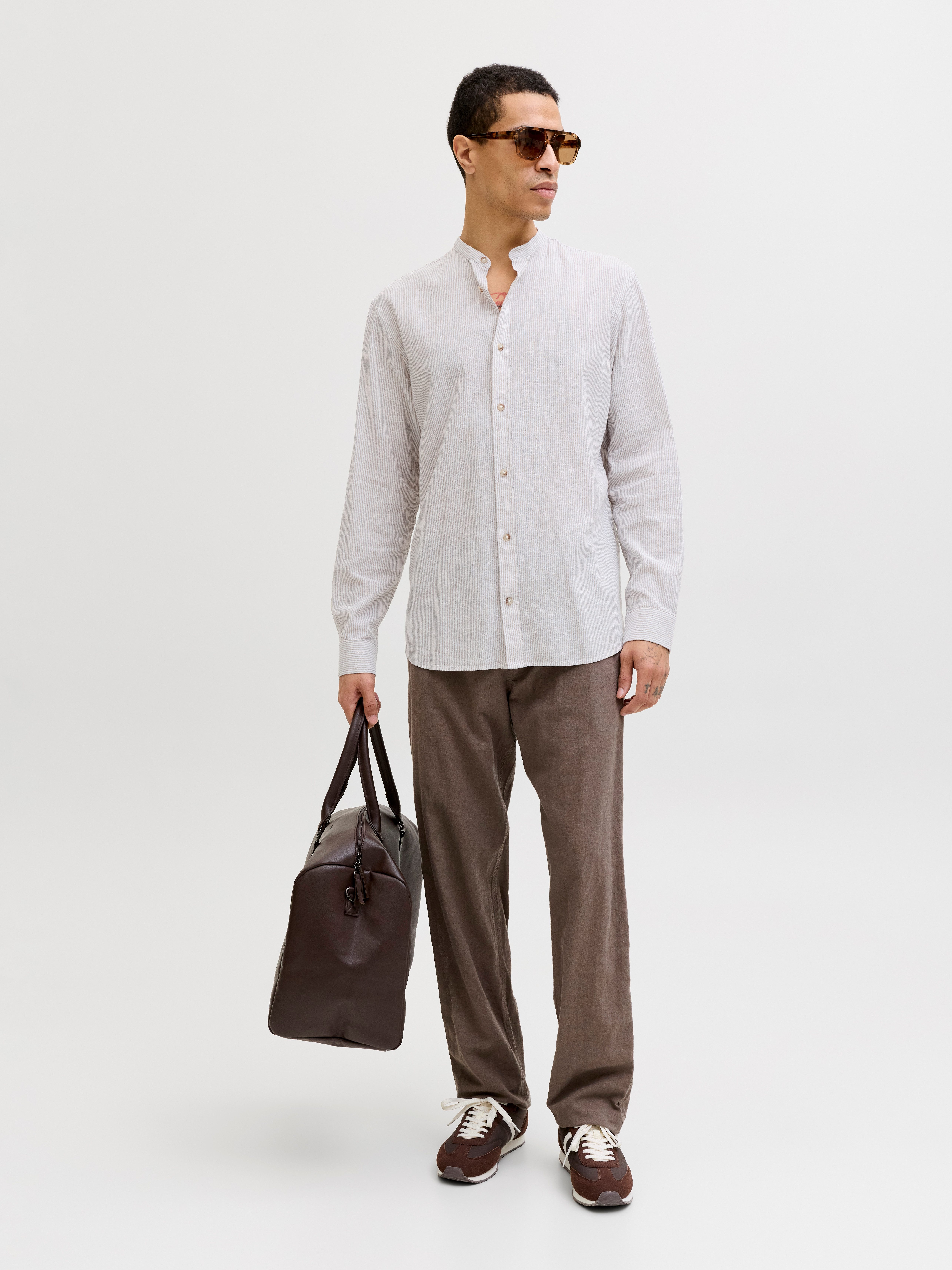 Jack & Jones Langarmhemd JJESUMMER LINEN BLEND BAND SHIRT L/S SN Baumwollmischung, regular fit – Bild 5 von 5