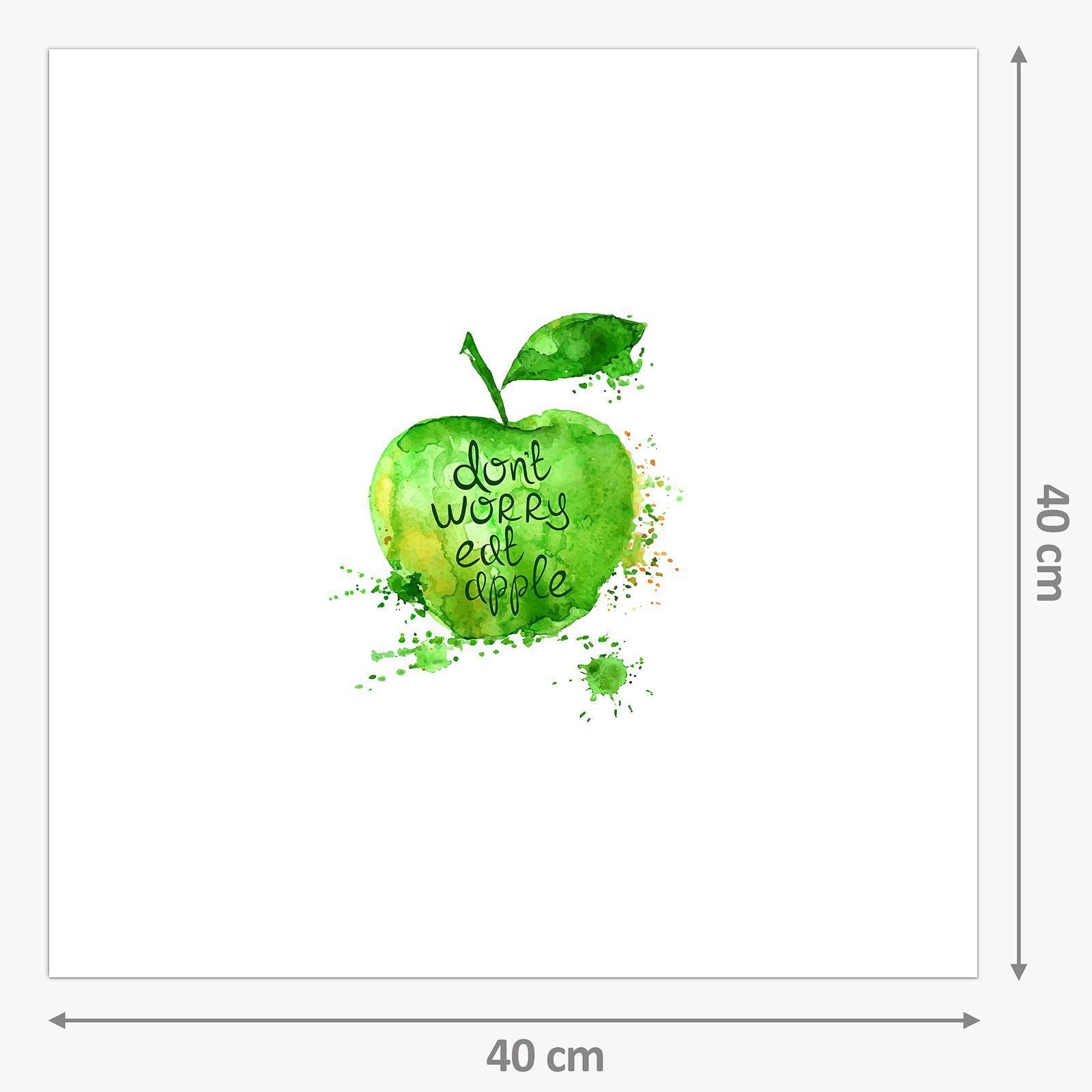 Text Küchenrückwand Design Primedeco Spritzschutz Glas auf Apfel