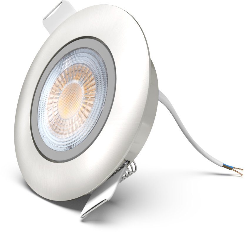 B.K.Licht LED Einbauleuchte, flach, 450lm integriert, 3000K fest Warmweiß, LED schwenkbar, ultra Einbaustrahler, LED-Modul 5W 5x